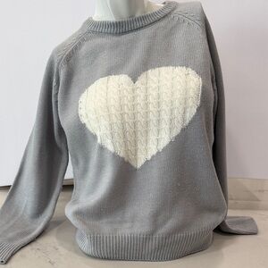 Gray Heart Sweater